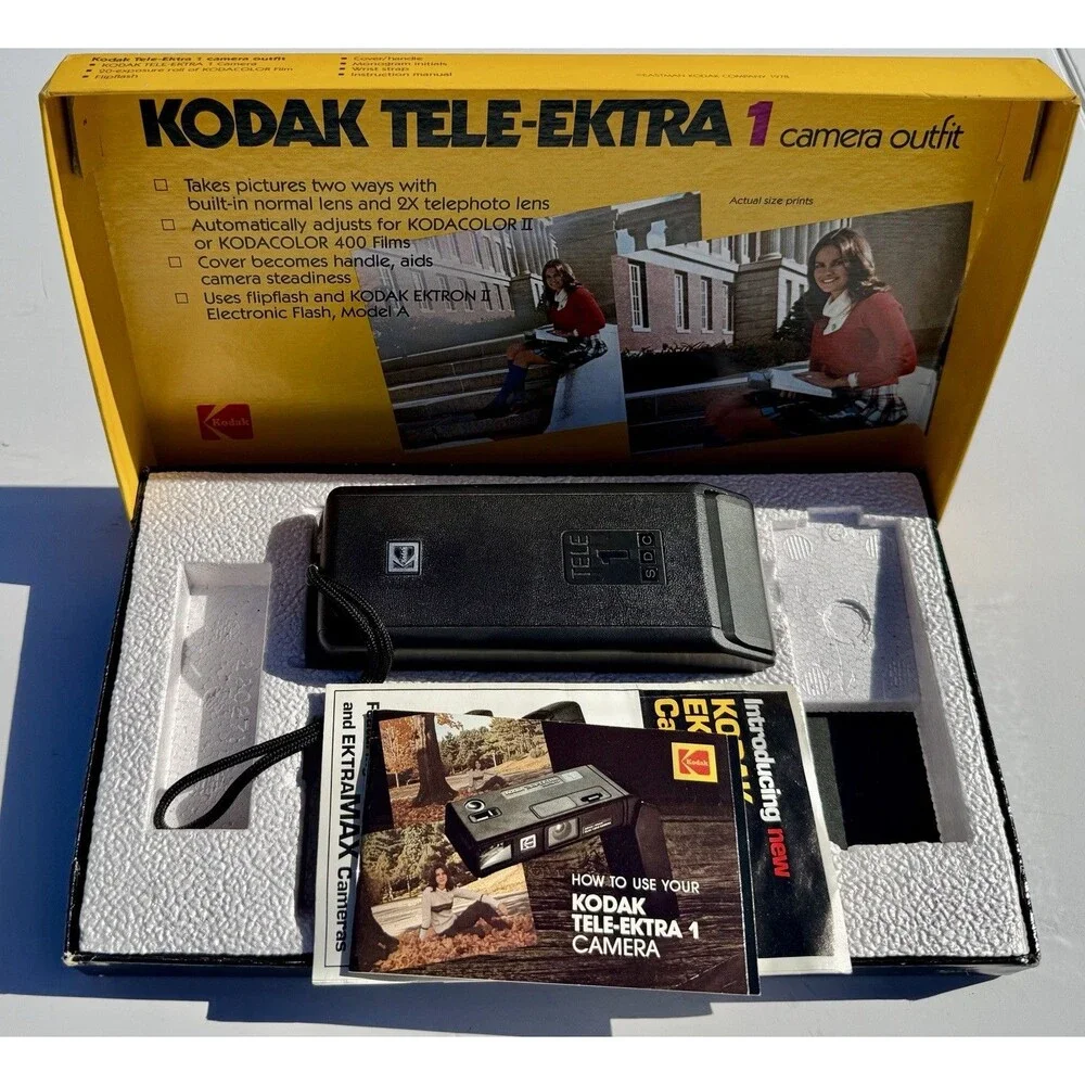 VTG Kodak Tele-Ektra 1 Camera in Original Box With Manual Shutter Works